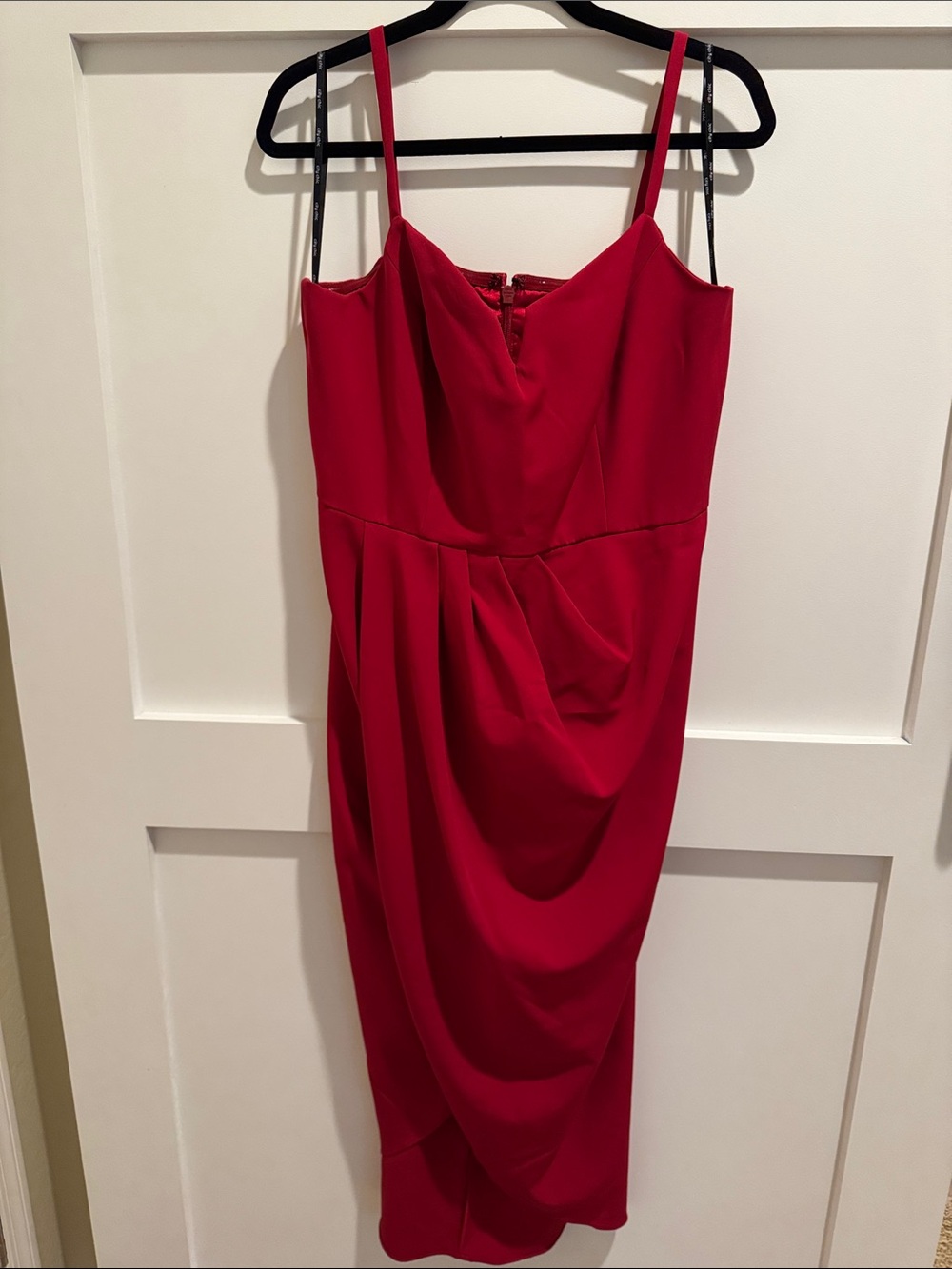 City Chic Red Drape Midi Dress